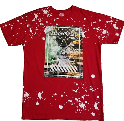 Camiseta de graffiti para hombre BLEECKER MERCER "SIEMPRE PAGADA" ROJA S/M roja 2XL 1994 Foto 1 de 4