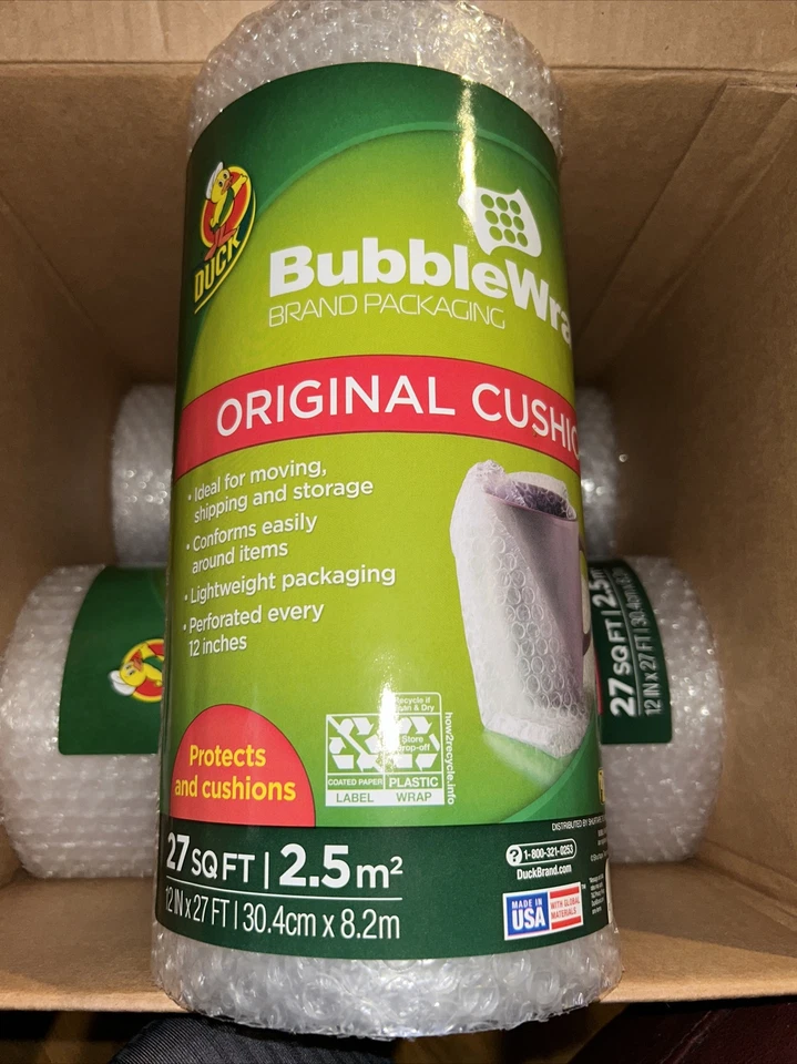 DUCK Bubble Wrap 27 SQ FT 12 INCHES × 27 FEET Buy More Save More Made In USA