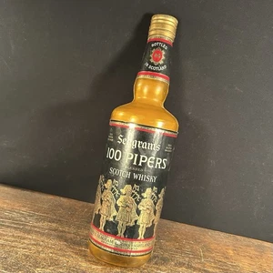 Vintage Whisky Flaschenschild Werbung Seagram’s 100 Pipers Blended Scotch - Bild 1 von 24