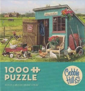 Greg and Company Cobble Hill Jigsaw Puzzle The Happy Hen House - Picture 1 of 1