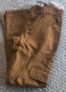 Levi's Cargo Pants Youth 14 Brown Pockets Elastic Waist Tapered Leg Button  - Picture 1 of 9
