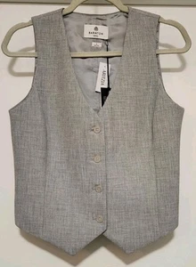 Aritzia Babaton Deniro Weste Damen 8 grau meliert chrom neu mit Etikett - Bild 1 von 11