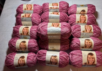 Lot of 16 Skeins Lion Brand Vanna's Choice Acrylic Yarn Rose Mist - New - Image 1 of 4