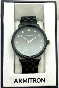 Armitron Men's Watch 20/5570TI Quartz Diamond Accent Black 40mm with Box - Picture 1 of 10