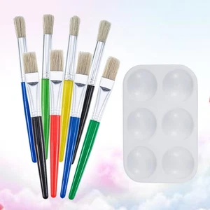 Oil Brush Set Child Flat Brushes for Painting Paintbrushes Classroom - Picture 1 of 11