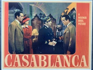 Tarjeta de lobby CASABLANCA Claude Rains Ingrid Bergman Humphrey Bogart Henreid 6462 - Imagen 1 de 1