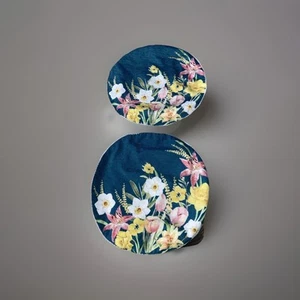 Shabby Chic Tischsets Set rund Blumen Stoff (2) Frühling Sommer - Bild 1 von 16