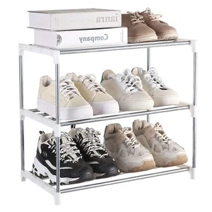 Small Shoe Rack, Narrow Stackable Shoe Shelf Organizer for Entryway, Doorway - Picture 1 of 7