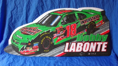 Bobby Labonte Interstate Batteries #18 RACE CAR PENNANT 21" x 9.5" Felt VGC Cover