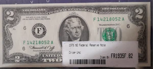1976 TWO DOLLAR CRISP UNCIRCULATED FEDERAL RESERVE Note $2 Bills US CURRENCY - Picture 1 of 3