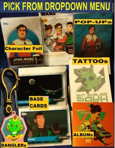 2019 TOPPS Star Wars "Resistance" Animated Cards Foils ALBUMs  DANGLERS You Pick