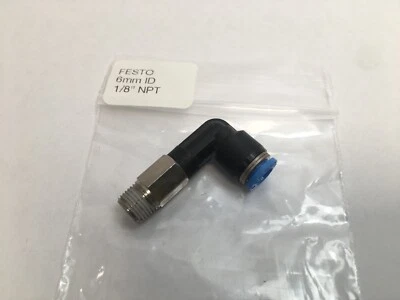 Festo 6mmx1/8" Elbow Push In Connector 6mm ID x 1/8 NPT - Image 1 of 4