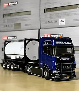 Scania S highline 4x2 trailer+20FT tank container "Geelhoed" WSI truck models - Picture 1 of 6