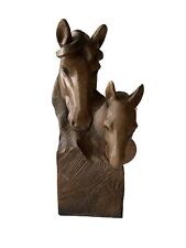 Wood Effect Horse & Calf  Resin Status- Leonardo Animal Kingdom Collection