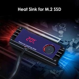 Digital Temperature Display M.2 SSD Heatsink Cooler with Turbo Fan (Black) UK - Bild 1 von 6