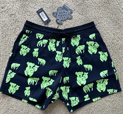 NWT VILEBREQUIN Swim Trunks MOORISE - GLOW IN THE DARK - MEN - 2XL - NAVY BLUE - Image 1 of 4