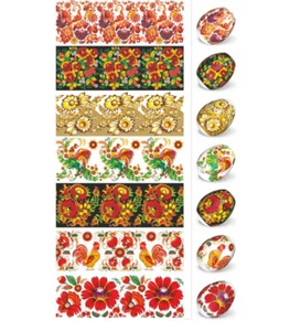 Heat Shrink Sleeves for Decoration 7 Easter Egg Wraps Pysanka Flowers - Picture 1 of 1