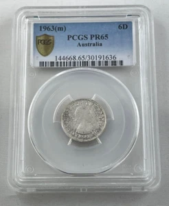 1963 Australia Sixpence Proof PCGS PR65 - Quality with Light Tone - - Imagen 1 de 2