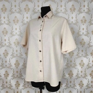 BLUSA FESTIVA BEIGE MODA ALPINA TRADICIONAL CASA RURAL IMPERIAL. TALLA M - Imagen 1 de 6