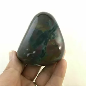 Natürlicher Ozeanjaspis Massagestein 74 mm 300 g 1904-070 weiß schwarz grün - Bild 1 von 9
