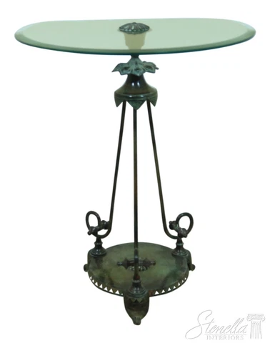 L33345EC: MAITLAND SMITH Glass Top Bronze Base Occasional Table Cover