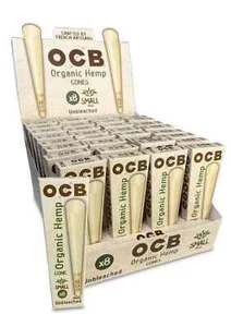 CONOS DE CÁÑAMO ORGÁNICO SIN BLANQUEAR OCB TAMAÑO PEQUEÑO (32CT) - Imagen 1 de 7