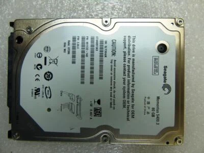 Seagate ST980811AS 80GB Laptop SATA  Hard Drive HDD 2.5", 9S1132-143, FW: 3.ALC - Image 1 of 4