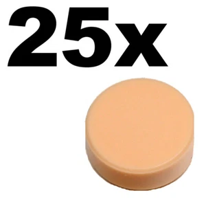 NEW LEGO - TILES - Round - 1 x 1 - Nougat Light x 25 - smooth flat tiled 1x1 - Picture 1 of 1