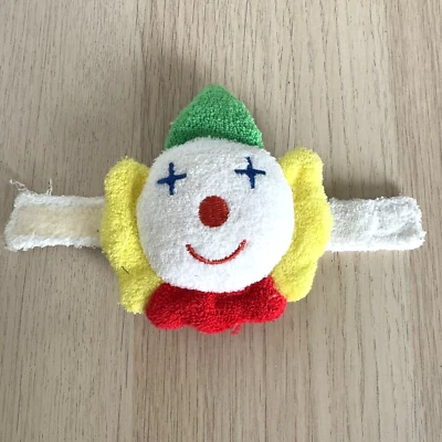 Muñequera de peluche vintage Eden Terry tela payaso sonajero bebé Lovey Foto 1 de 4