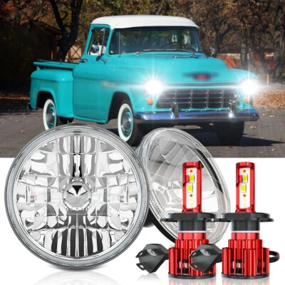 Par de faros LED redondos de haz alto bajo de 7 pulgadas para camioneta Chevy 3100 Foto 1 de 4