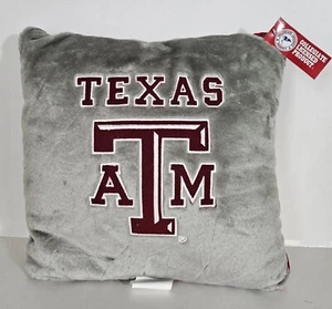 Texas A & M Maroon Silver Plush Pillow 14x14x6 Brand New and Never Been Used. - Picture 1 of 4