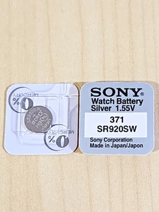 10 pack SONY 371 370 SR921SW SR920 Card Silver Oxide 1.55v Watch Battery MURATA - Picture 1 of 2