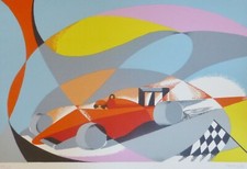 Osvaldo Peruzzi 1907-2004 Formula Uno  1 HAND SIGNED Lithograph Italian Artist