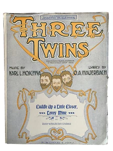 Three Twins Cuddle Up a Little Closer Lovey Mine Sheet Music 1908 Art Deco - Picture 1 of 3