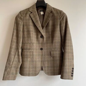 J Crew Wollblazer Damen Gr. 4 braun kariert zeitlos klassisch Business Büro - Bild 1 von 8