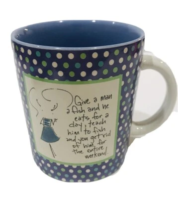 Taza de café pesca "Dale un pez a un hombre... todo el fin de semana" nunca usada Foto 1 de 4