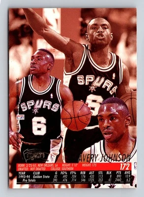Avery Johnson Spurs 1994-95 Fleer Ultra Basketball Card #172 - Image 1 of 2