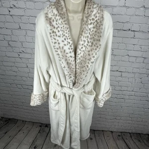Carole Hochman White Faux Fur Belted Soft Plush Long Robe Pockets Size XL - Picture 1 of 17