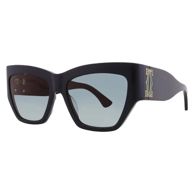 Cartier C Decor Green Multi Treatment Cat Eye Ladies Sunglasses CT0435S 003 55 - Image 1 of 4