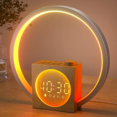 Sveglia Luminosa,Sveglia Con Rumore Bianco E Luce,Timer Di Spegnimento Regolabil - Immagine 1 di 4