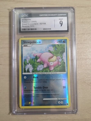 Pokemon 2008 Great Encounters Slowpoke 82/106 Reverse Holo CGC MINT 9 - Image 1 of 4