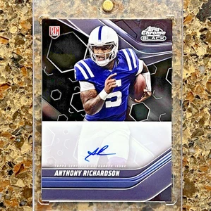 Anthony Richardson 2023 Topps Chrome Black Autograph #TCBA-AR Rookie (RC) Auto - Picture 1 of 11