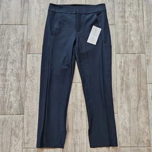 Athleta Stellar Crop Trousers Womens Size 4 Navy Blue Tech-Stretch Workwear Chic - Picture 1 of 14