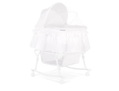 Cuna y cuna portátil Dream On Me de encaje 2 en 1 en blanco, cuna para bebé Foto 1 de 4