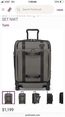 TUMI Merge Continental Front Lid 4 Wheeled Carry On Alloy Grey Spinner - Image 1 of 4