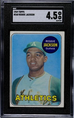 1969 Topps #260 Reggie Jackson - Tarjeta de novato SGC 4,5, ¡losa nueva! Foto 1 de 2