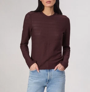 NWOT $178 rag & bone Julia Textured-Knit Crewneck Knit Top M - Picture 1 of 7