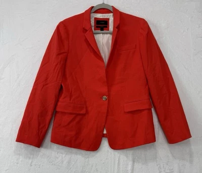 J Crew Women's Wool Regent Blazer Jacket Single Button Red/Orange Size 12 - Image 1 of 4