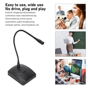 Gooseneck Condenser Mic Desktop Omnidirectional Mic With Mute Button For Conf FY - Afbeelding 1 van 22