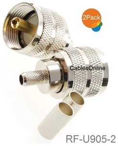 2-Pack UHF PL259 Male Crimp On Connector for RG58 RG142 LMR195 LMR200 Cable - Zdjęcie 1 z 3